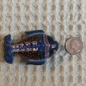 Hand Painted Vintage Wood Trinket Box